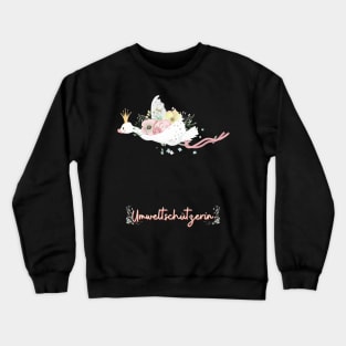 Schwan Fliegen Umwelt Schutz Prinzessin Blumen Süß Crewneck Sweatshirt